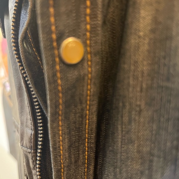 Distressed denim and leather high end Dsquared run way shirt - Picture 6 of 9